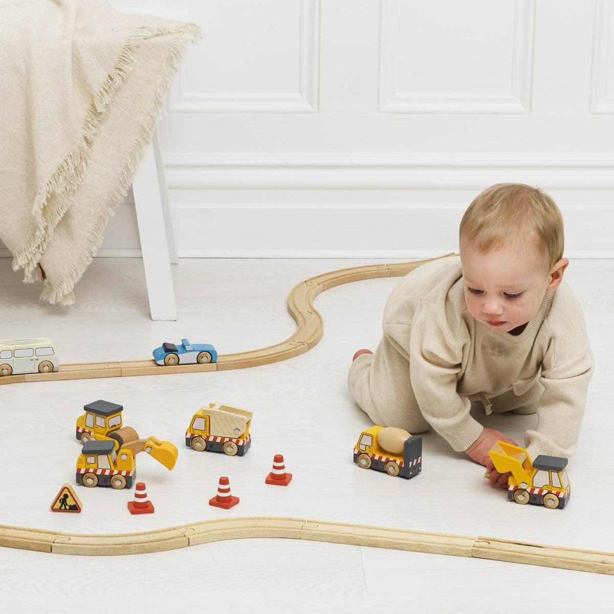 Wooden Construction Vehicles Play Set