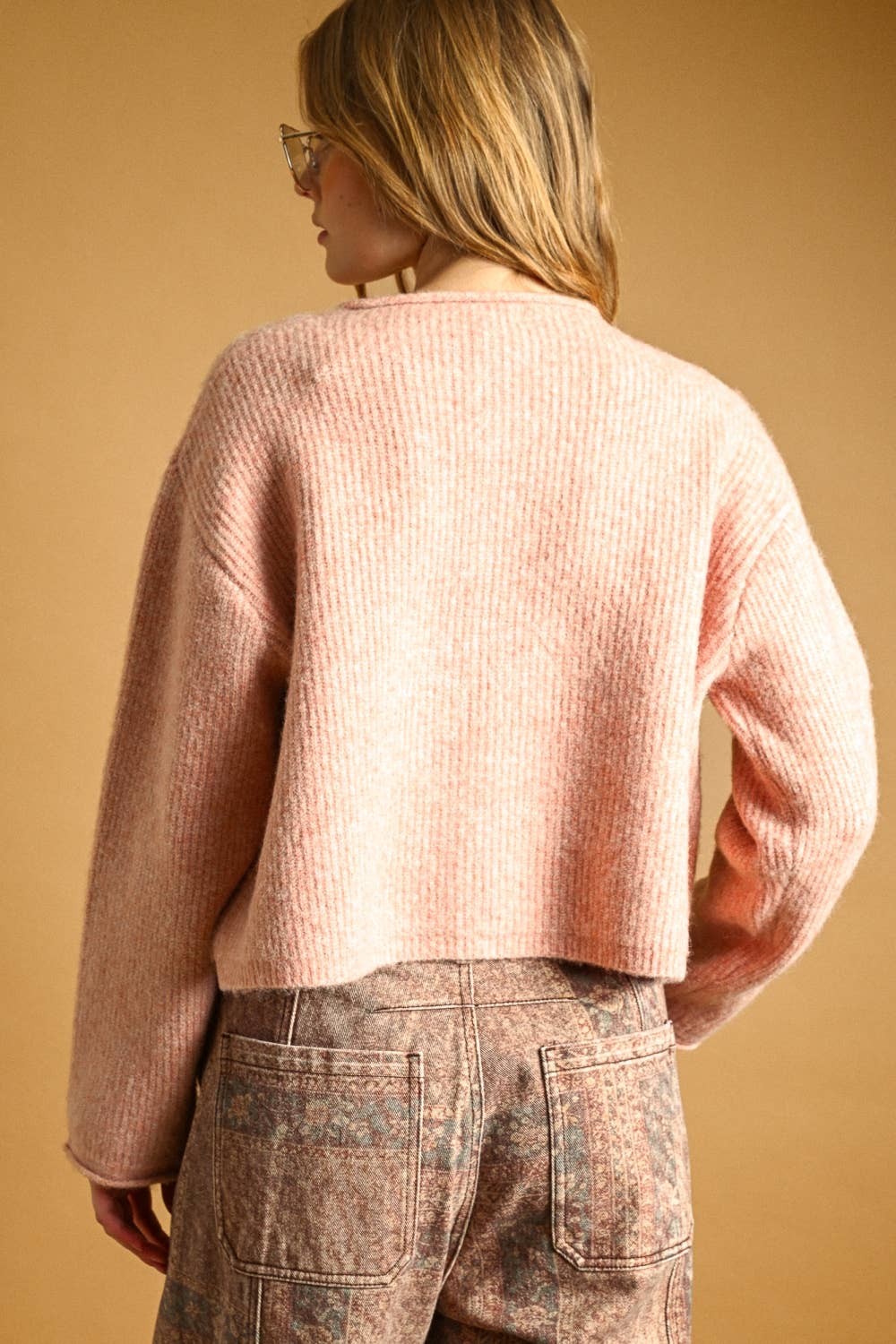 Button Front Ribbed Cardigan