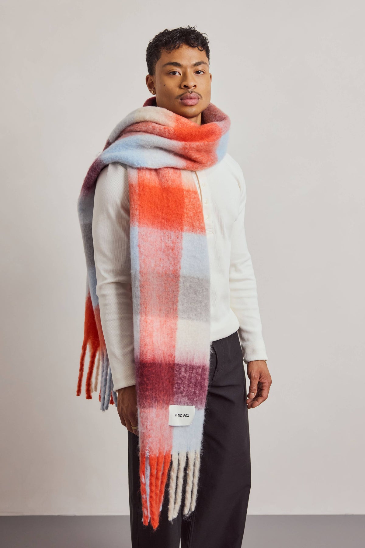 Red Blue Check Reykjavik Scarf
