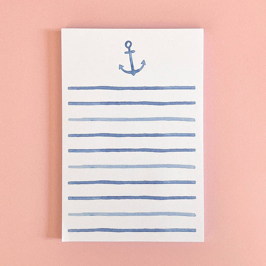Watercolor Anchor Notepad | Coastal Watercolor Notepad