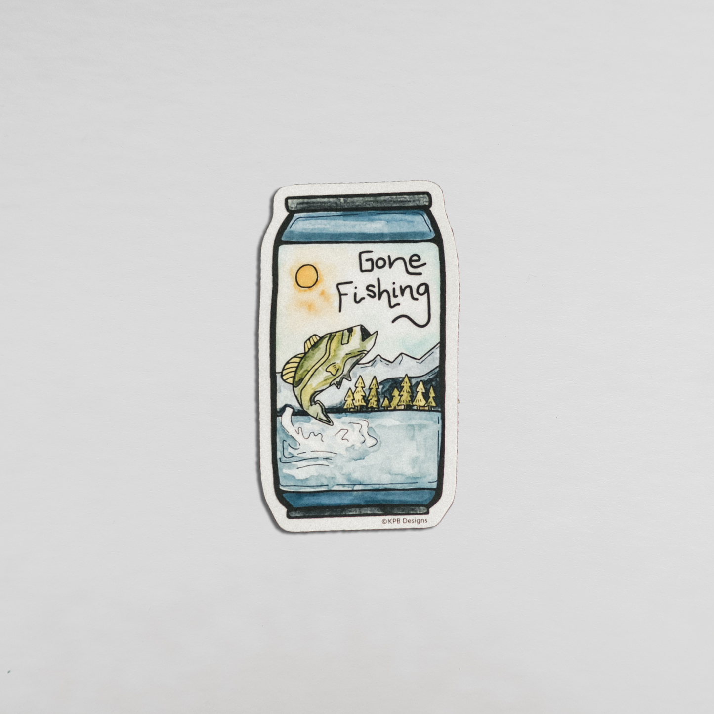 Gone Fishing Beer Can Vinyl Sticker