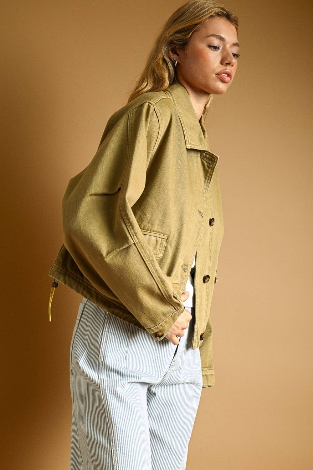 Olive Green Cotton Twill Jacket