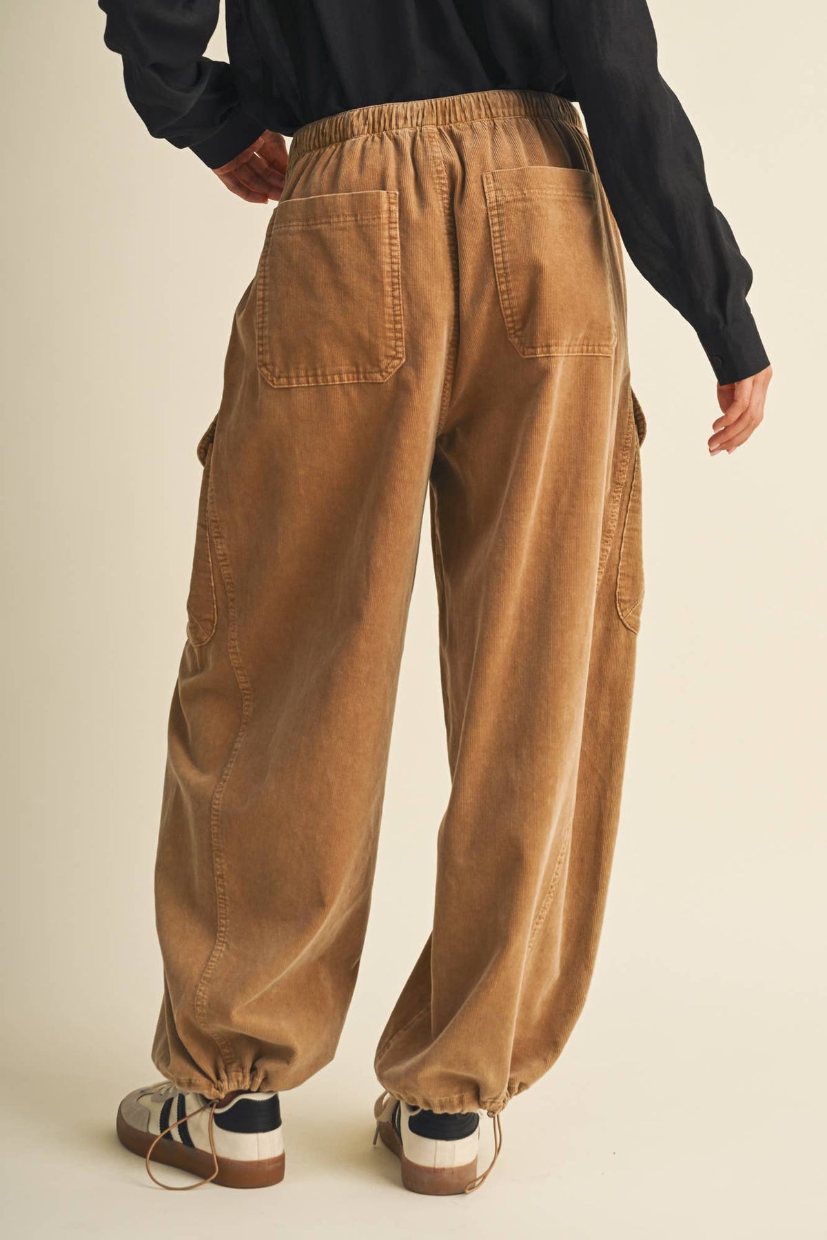 Wide-Wale Corduroy Voluminous Cargo Trousers