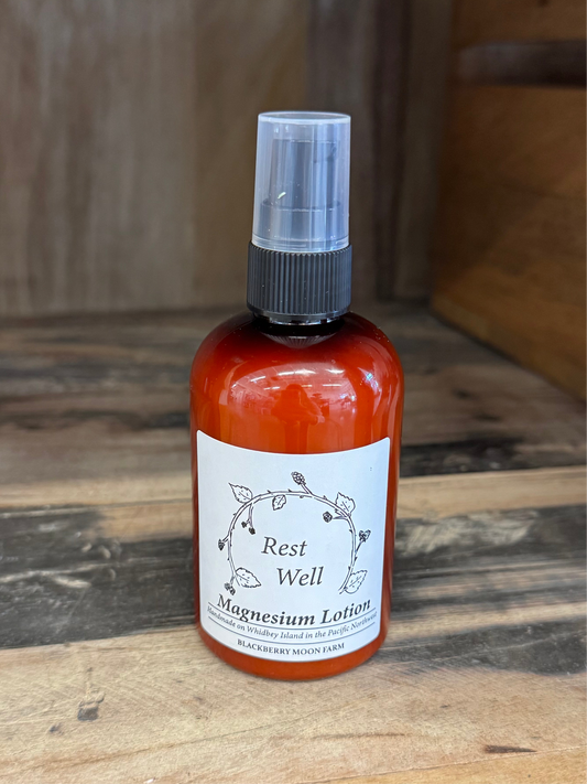 Rest Well Herbal Magnesium Body Lotion: 4 oz plastic bottle