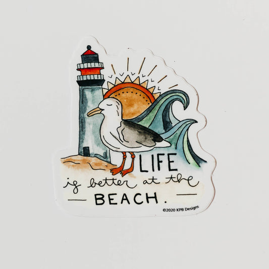 Beach Scene Vinyl Sticker