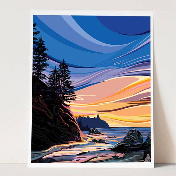 Pacific Northwest Sunset Card Art Print