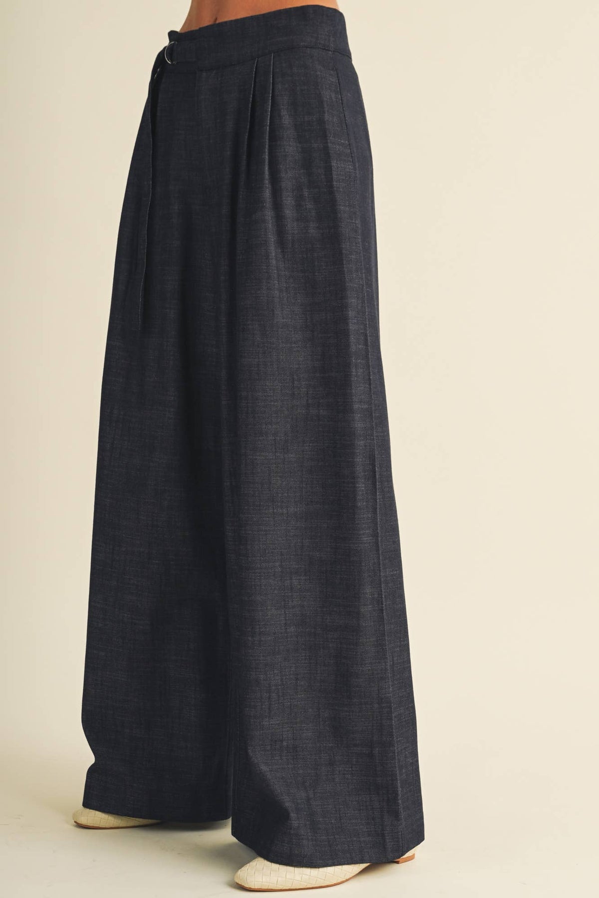 Pleated Wide-Leg Trousers