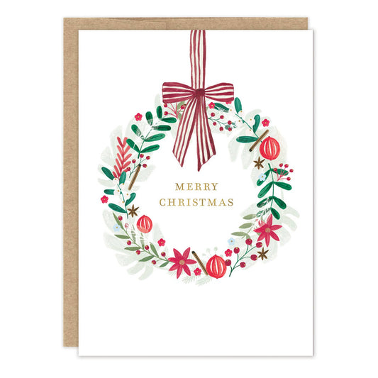 Wreath Merry Christmas Holiday Card