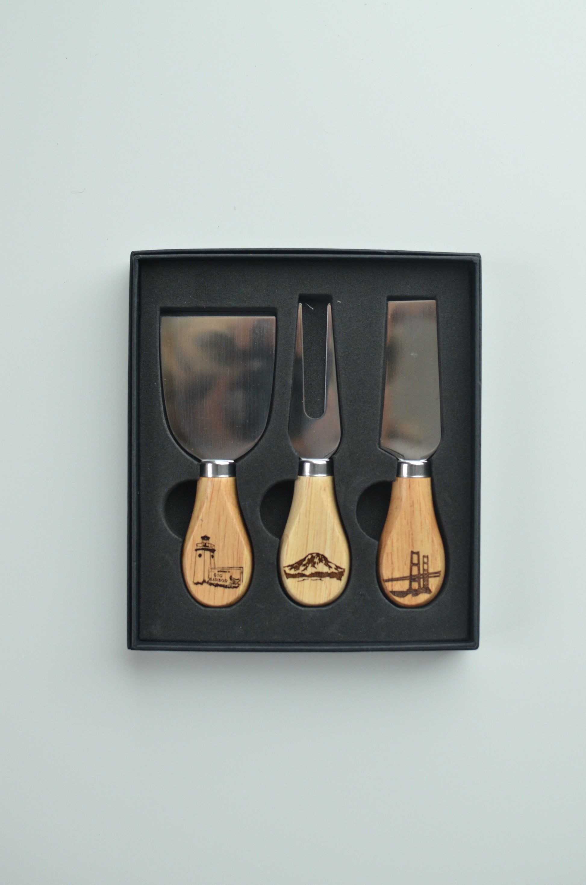 Cheese Knife Set Engraved local whimsy