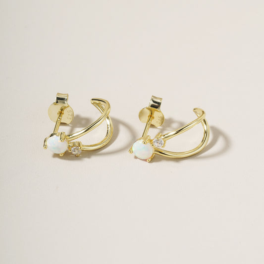 Lumi Arc Opal Stud Earring