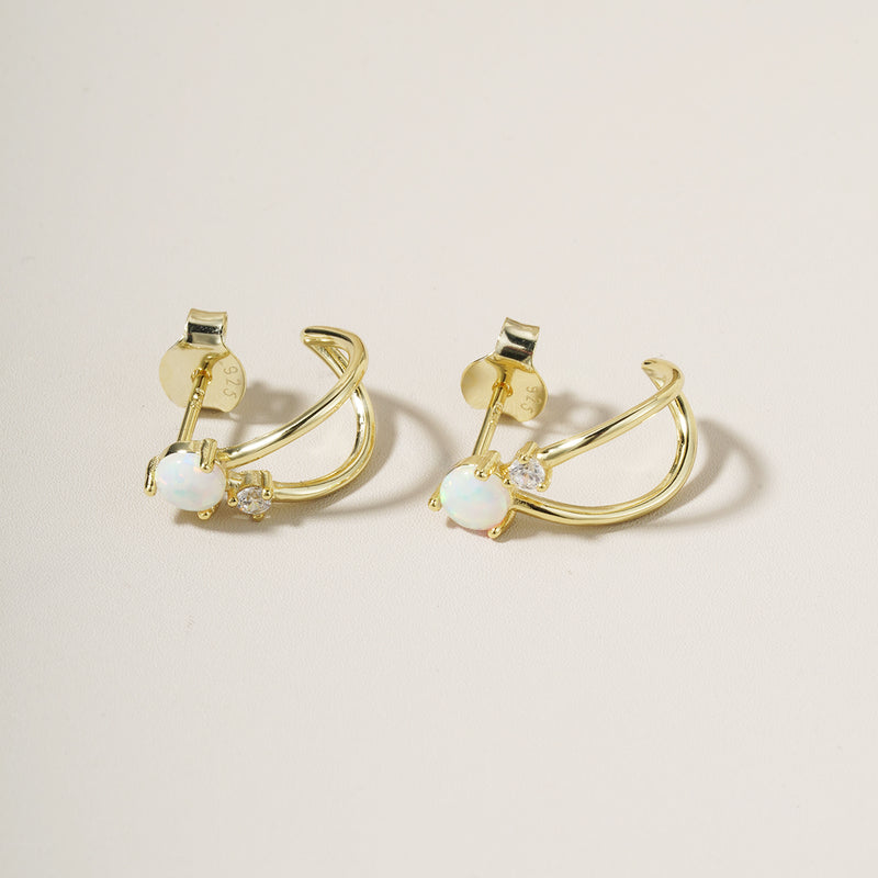 Lumi Arc Opal Stud Earring