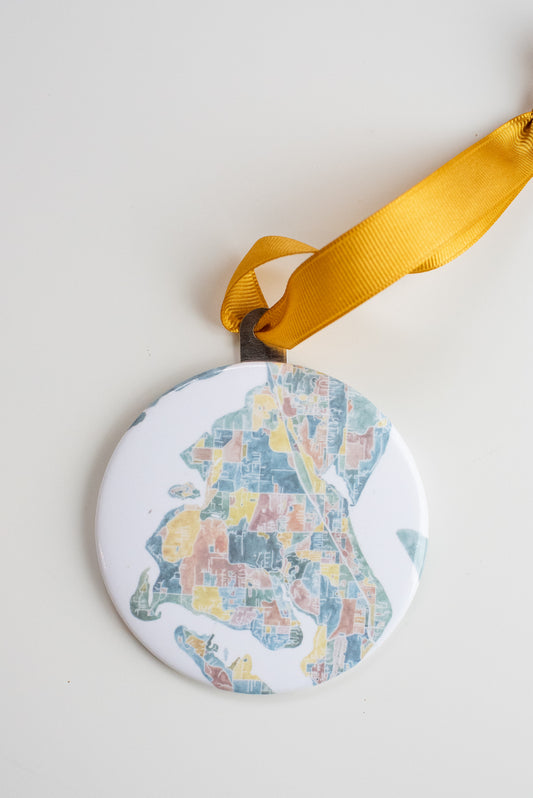 Gig Harbor Watercolor Map Ornament