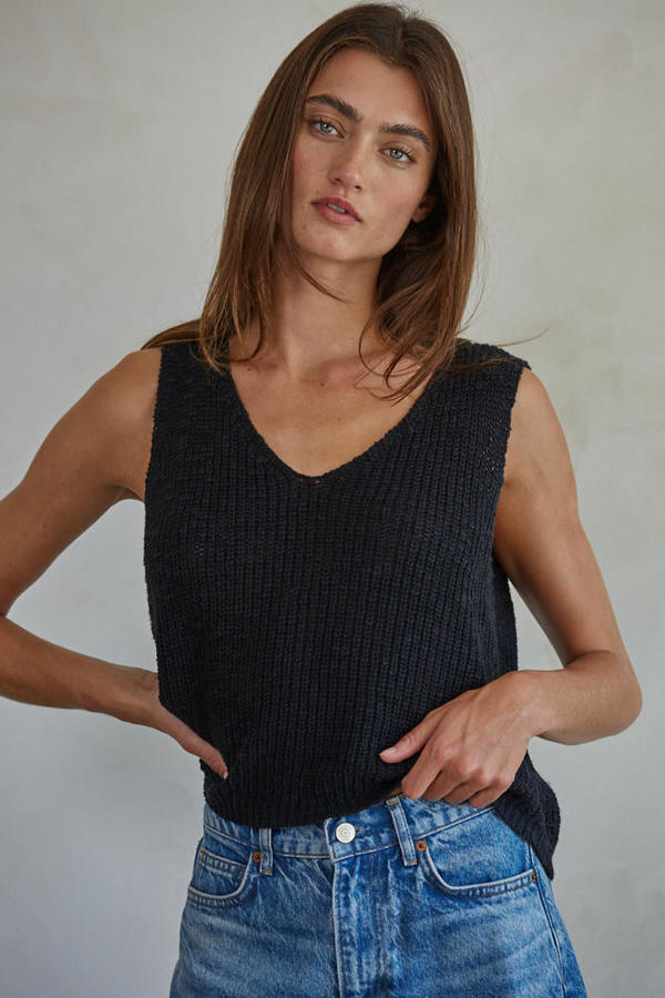 Woven Knit Vest Tank