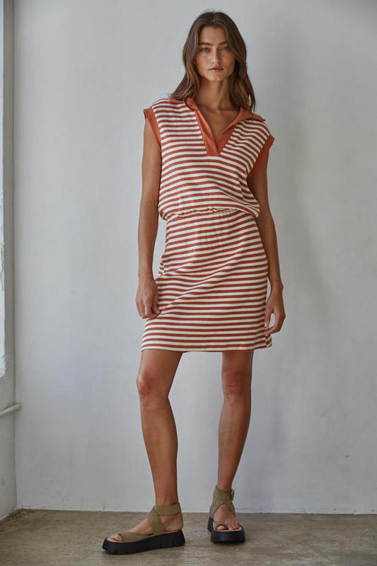 Marley Striped Polo Mini Dress