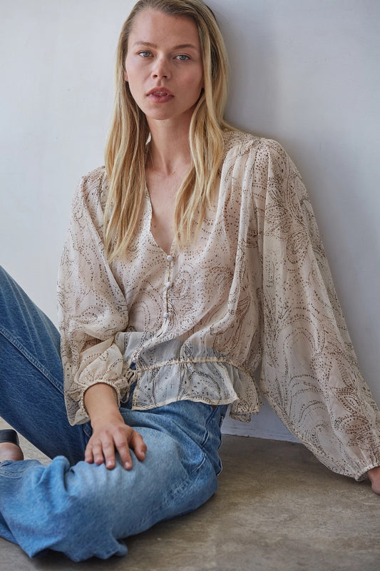 Sycamore Paisley V-Neck Blouse