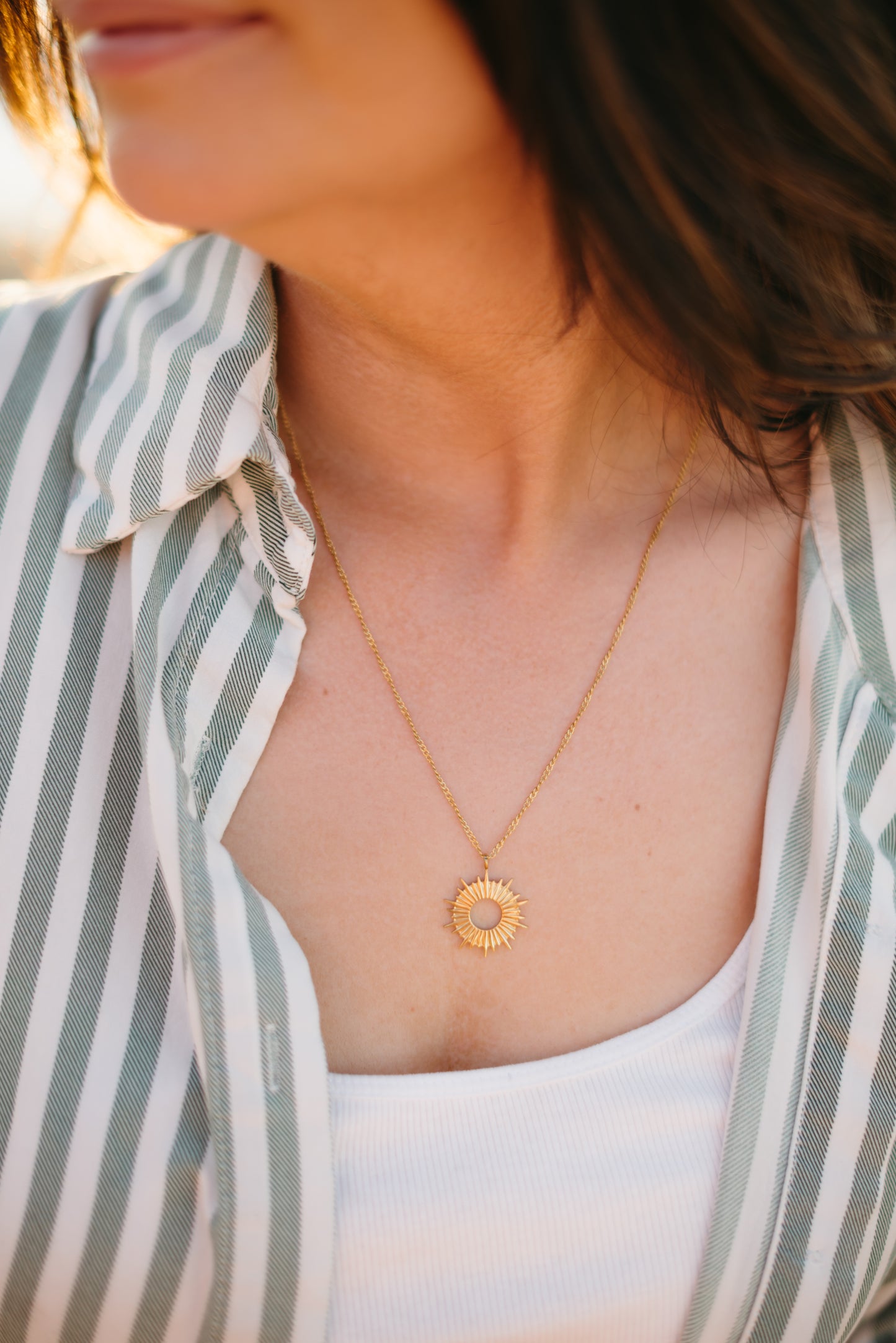 Gold Sol Pendant Necklace