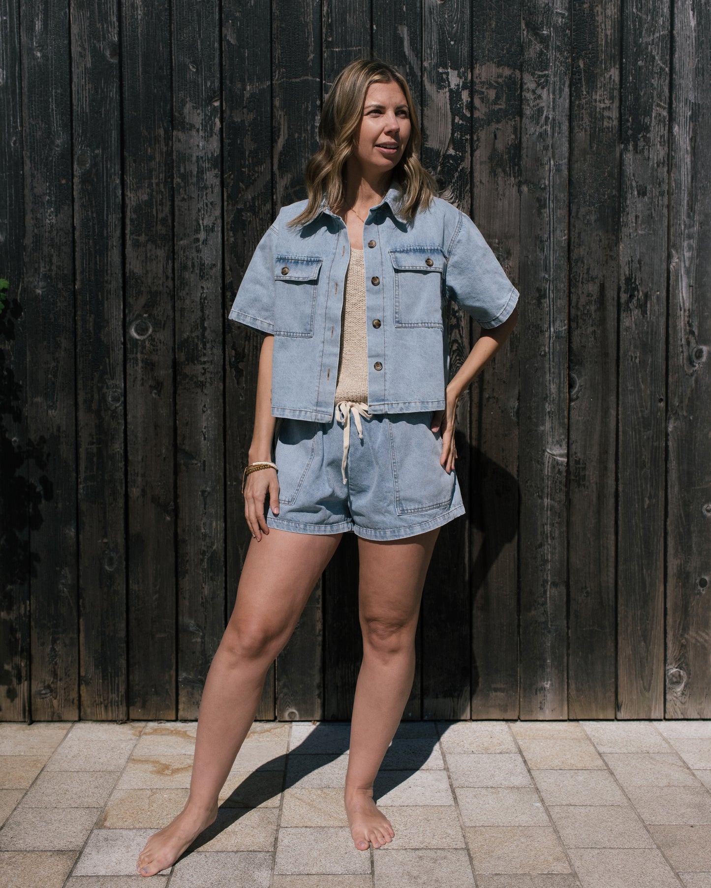 Washed Denim Short
