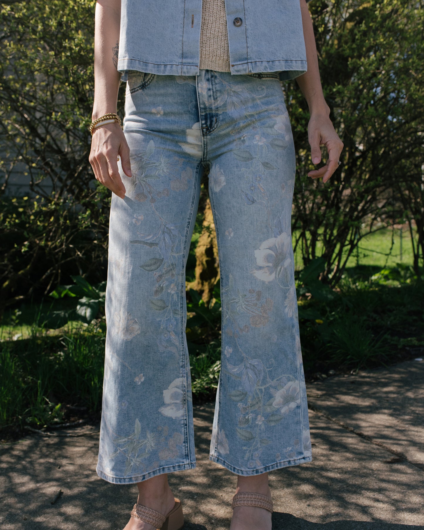 Super High Rise Floral Denim