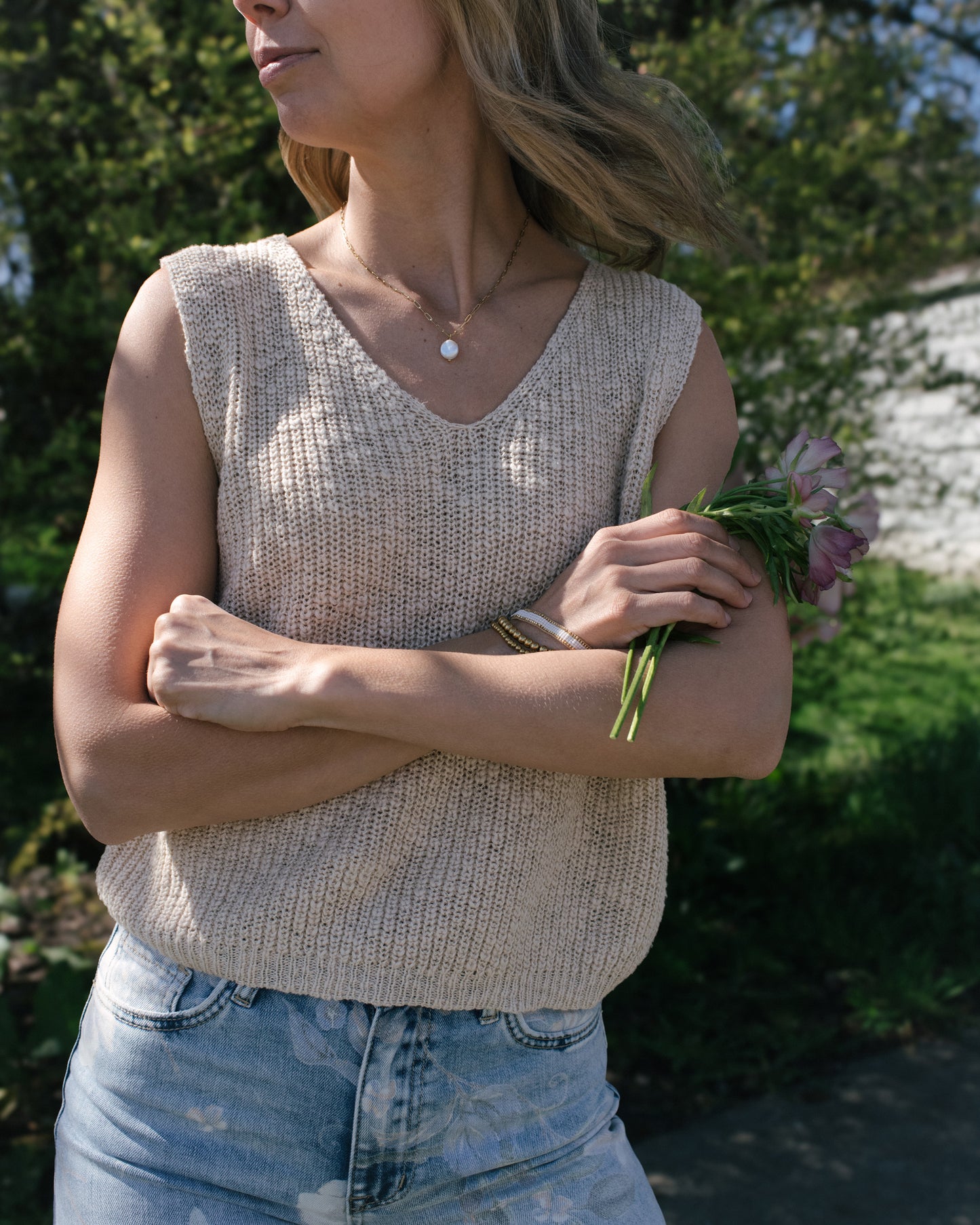 Woven Knit Vest Tank