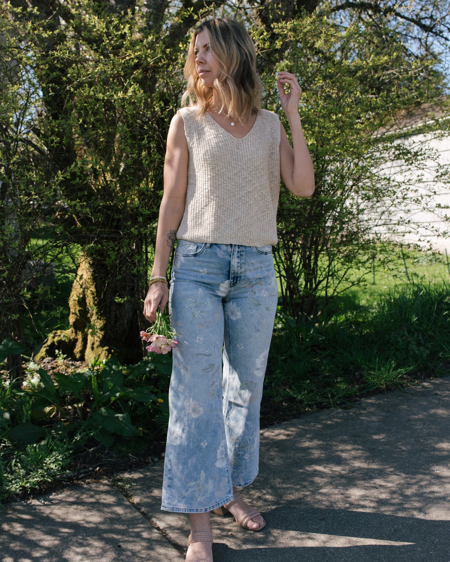 Super High Rise Floral Denim