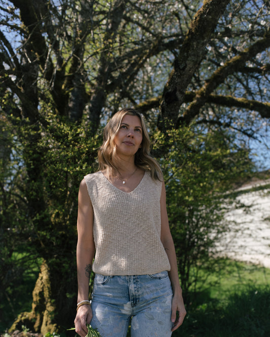 Woven Knit Vest Tank Top