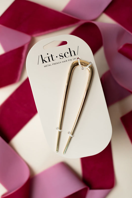 Metal French Hair Pin - Gold