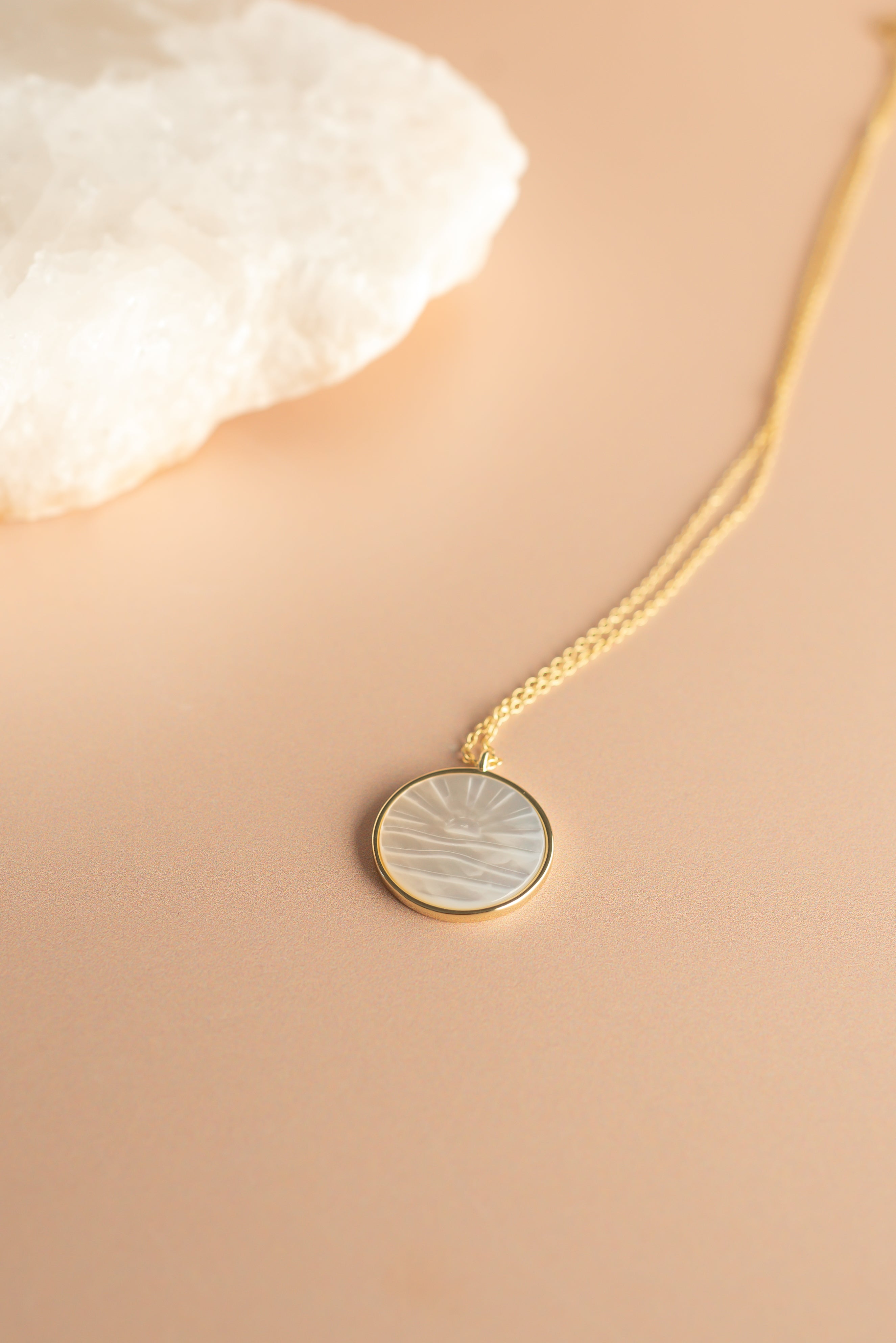 Sunset Mother of Pearl Pendant Necklace – Local Whimsy