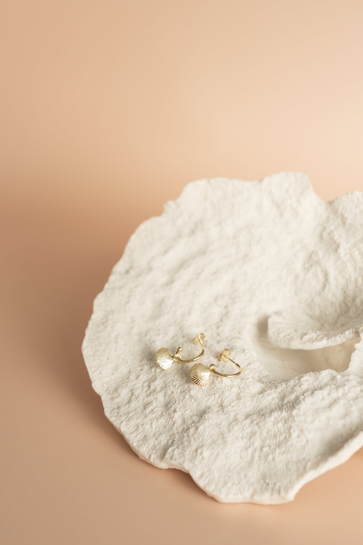 Shell Drop Hoop Earring