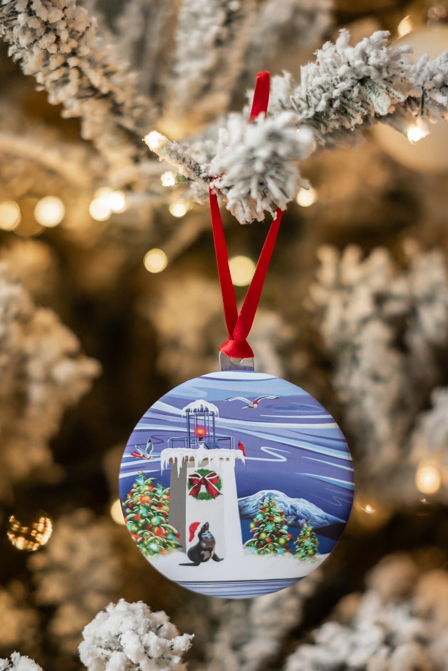 Gig Harbor Christmas Lighthouse Ornament