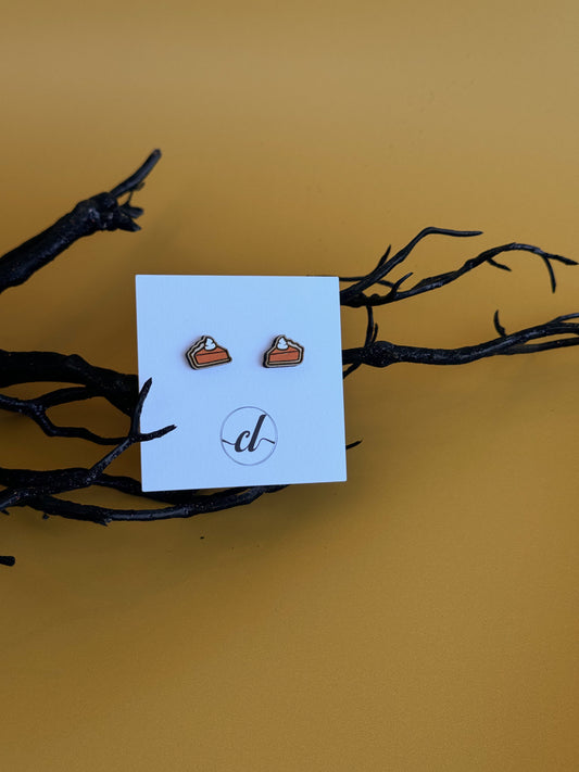 Pumpkin Pie wooden earrings from Local Whimsy