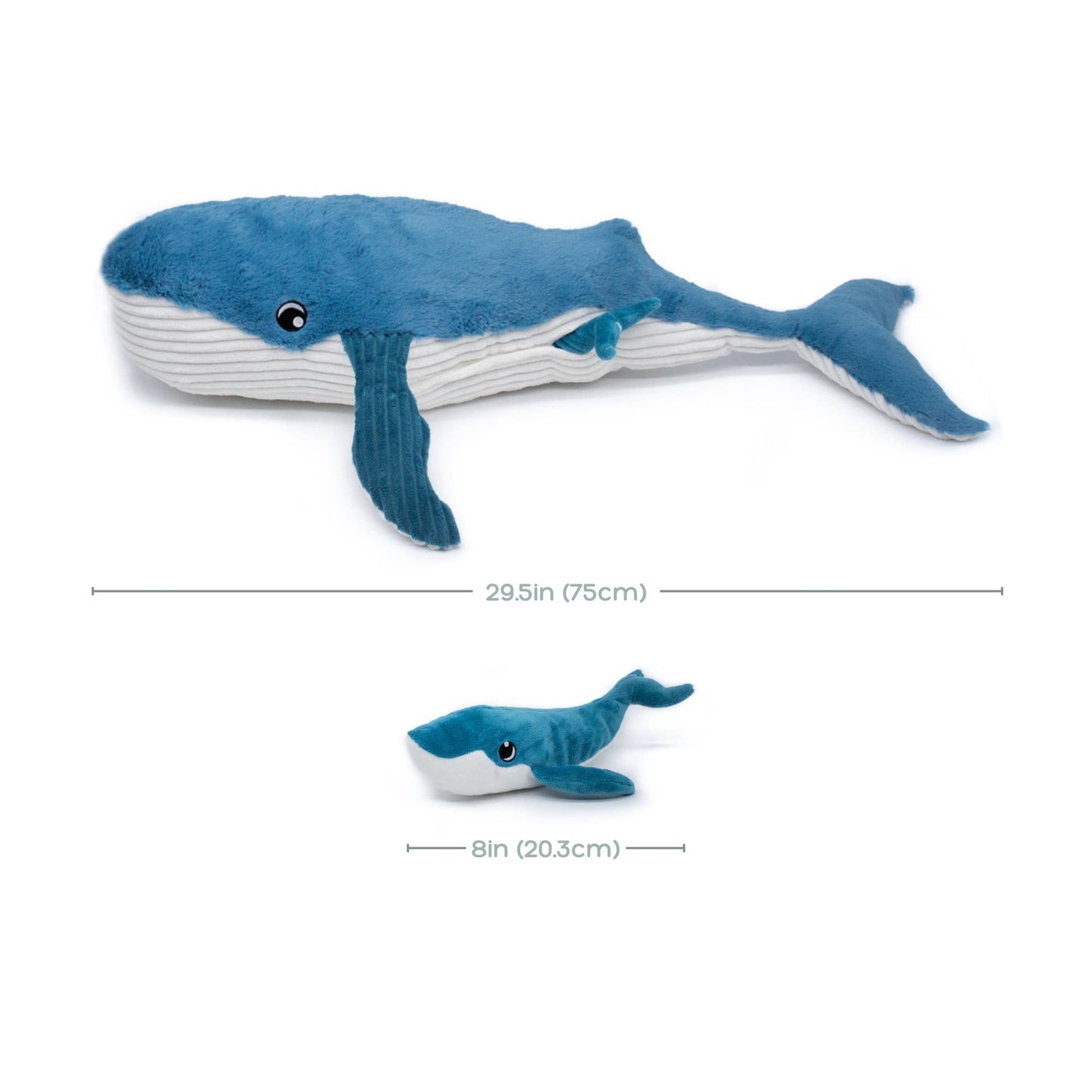 Les Ptipotos | Whale Mom & Baby Animal Plush Toy - Blue
