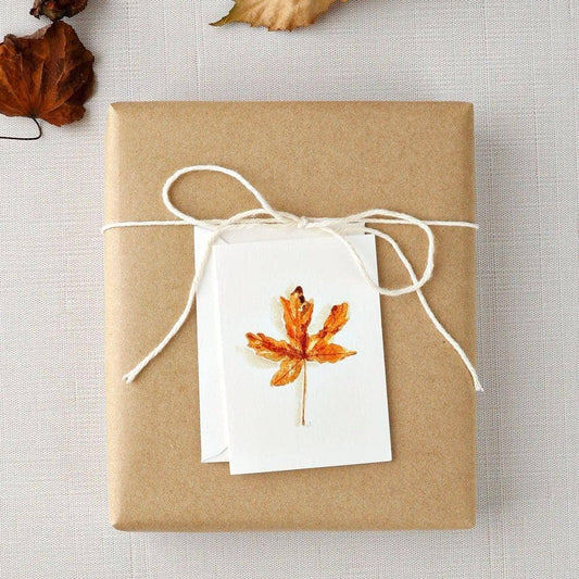 Maple leaf autumn mini enclosure notecard