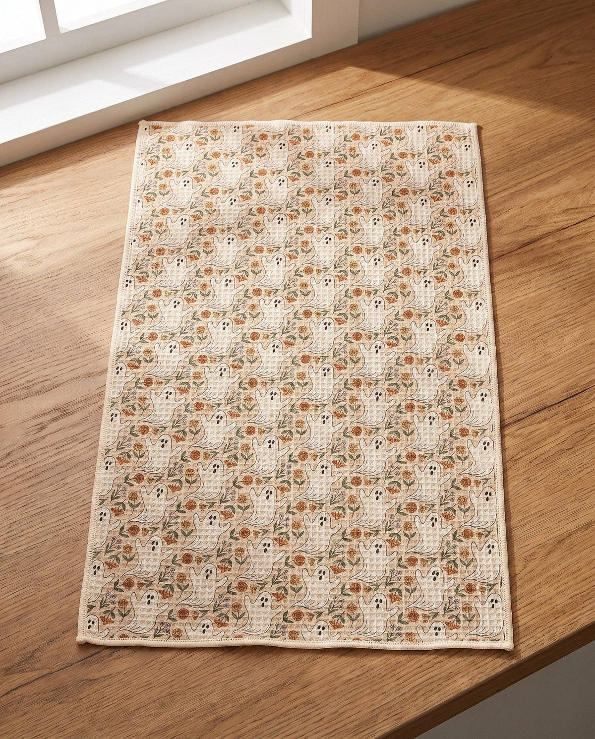 Ghost Garden Halloween Kitchen Tea Towel