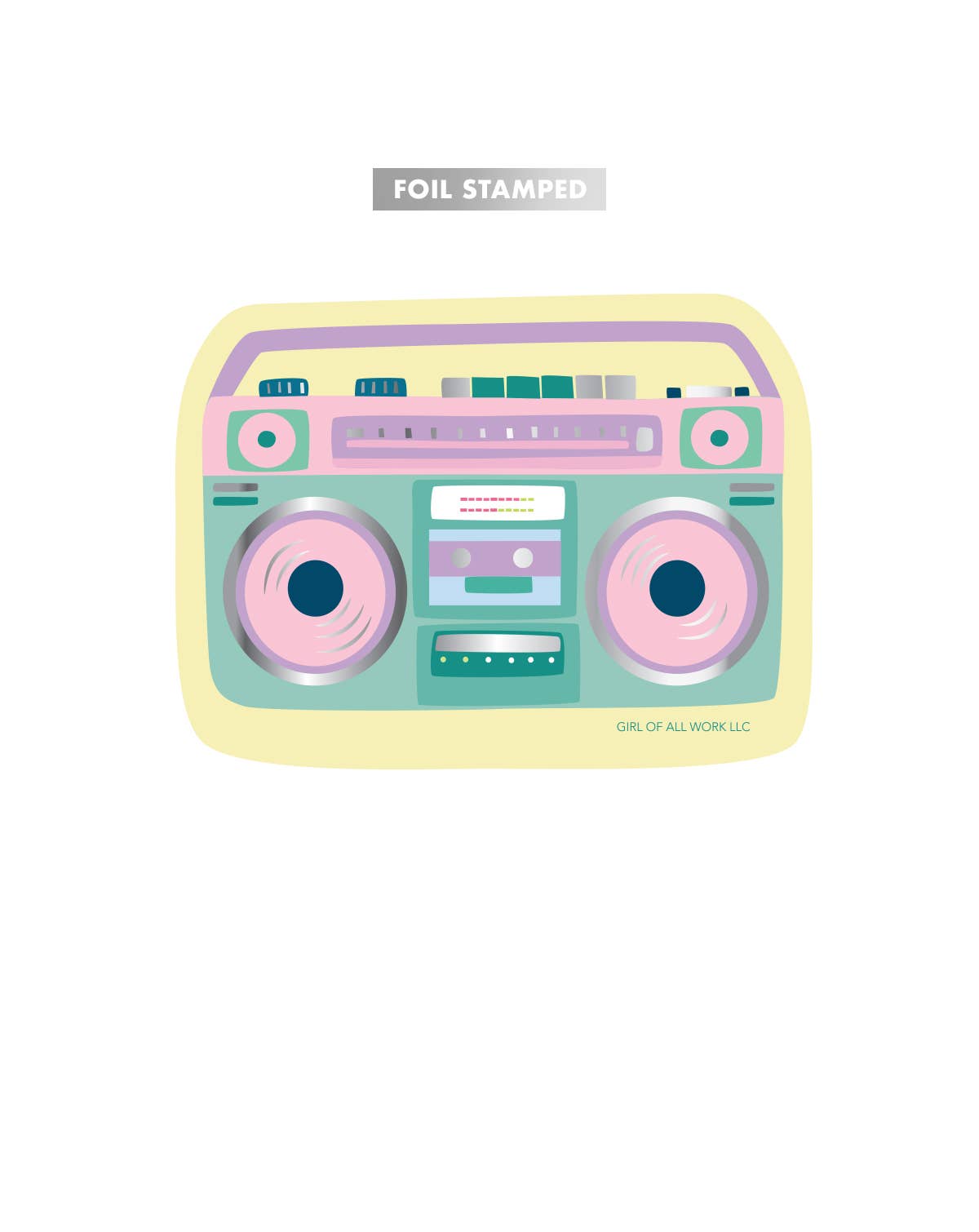 Boombox Foil Stamped Sticker