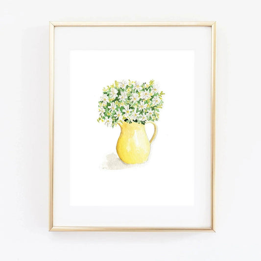 Daisies Watercolor Art Print