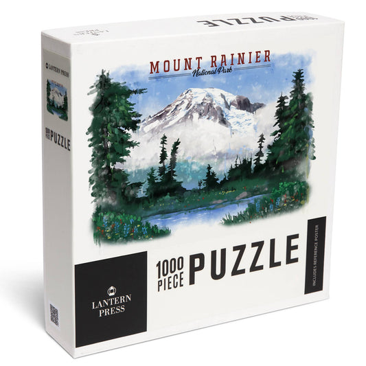 1,000 piece puzzle Mount Rainier, Washington, Watercolor