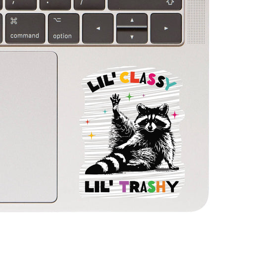 Cute Funny Classy Trashy Raccoon Sticker