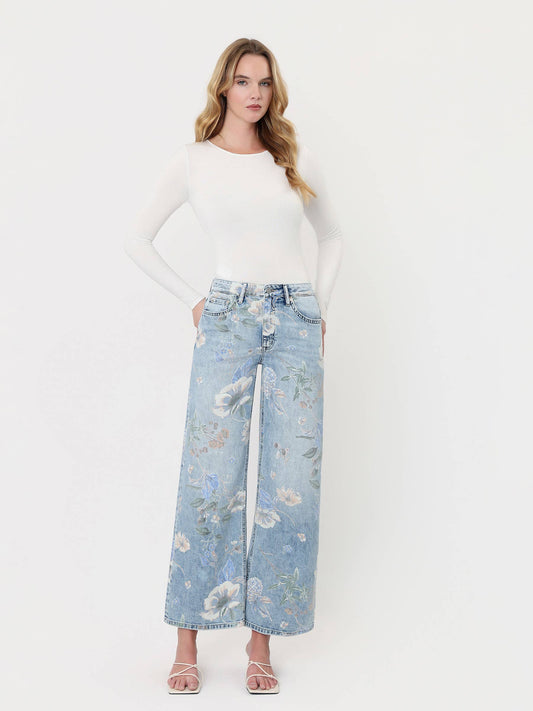 Super High Rise Floral Denim