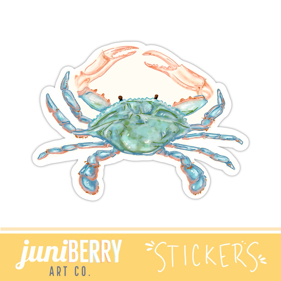 Seafood Feast Ocean Blue Crab -vinyl sticker