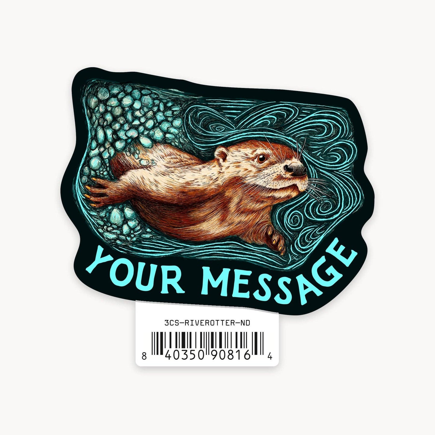 River Otter - 3" Name Drop Sticker