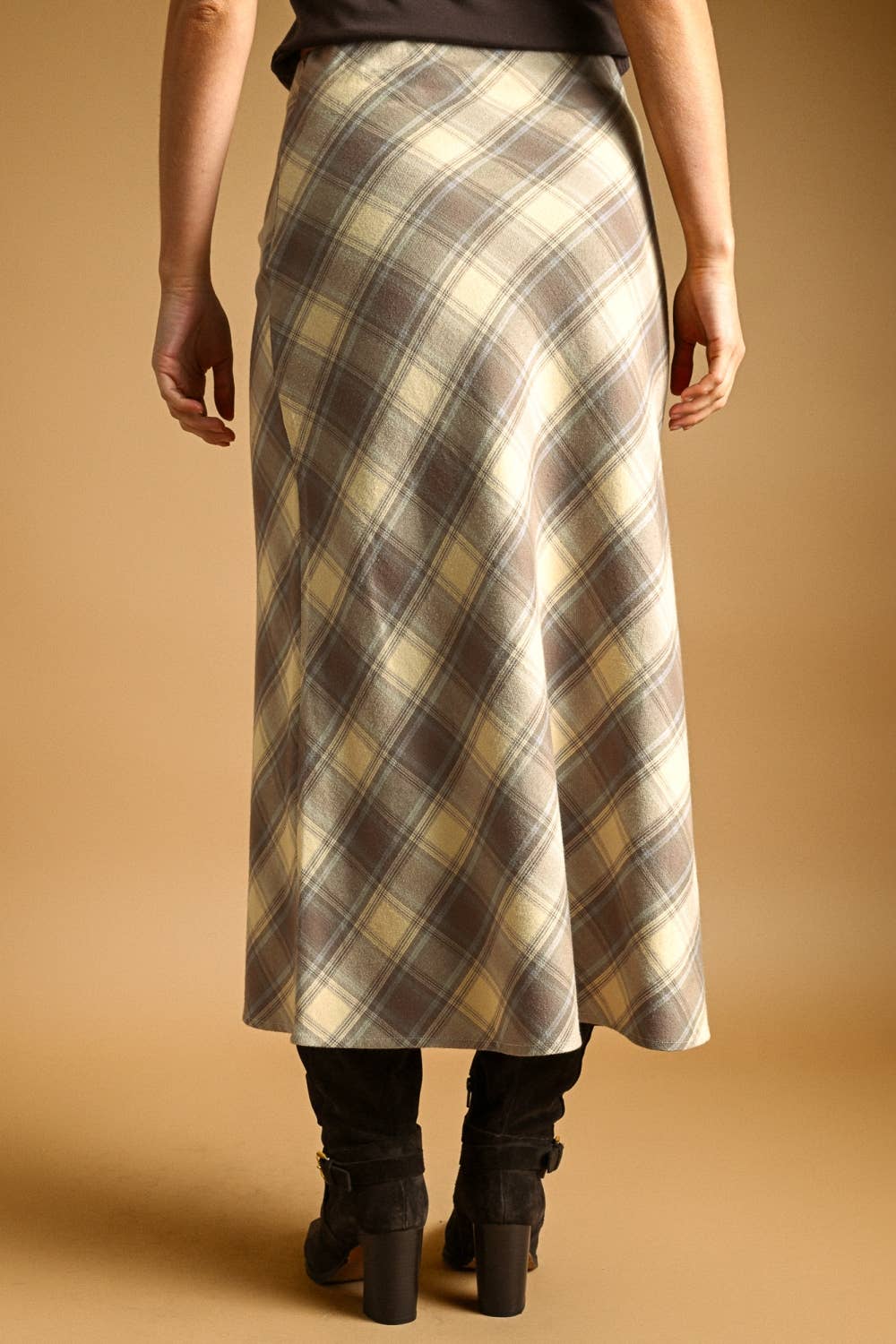 Plaid Bias Cut Skirt