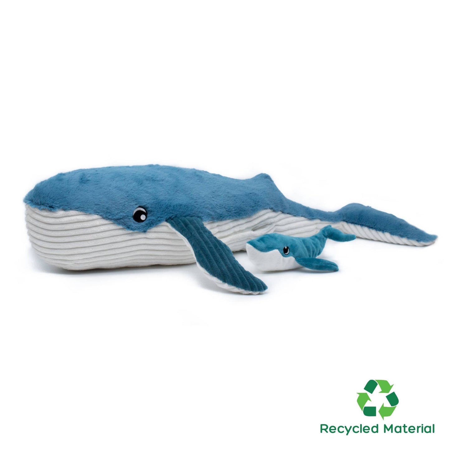 Les Ptipotos | Whale Mom & Baby Animal Plush Toy - Blue