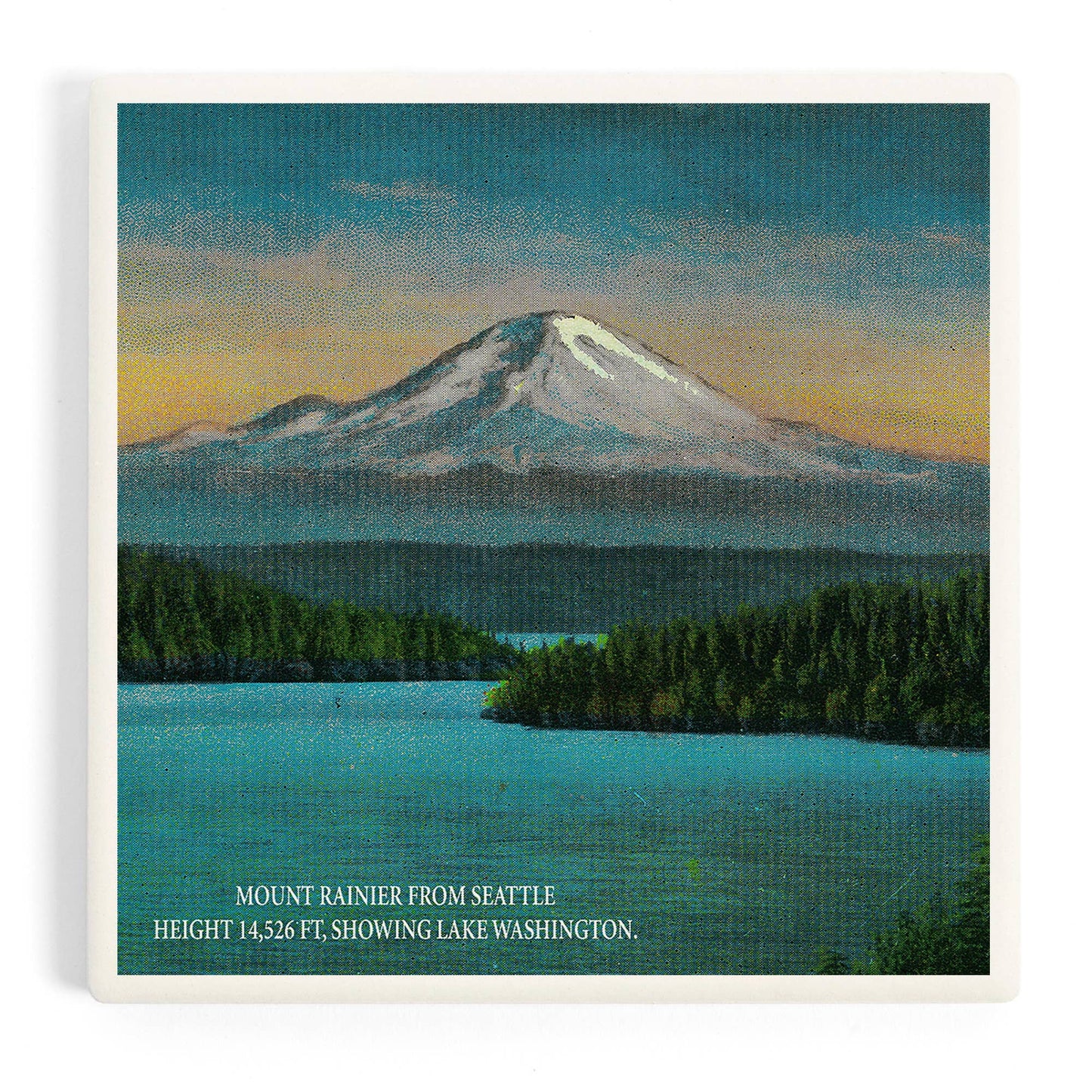 CERAMIC COASTER Mt. Rainier from Seattle, Washington