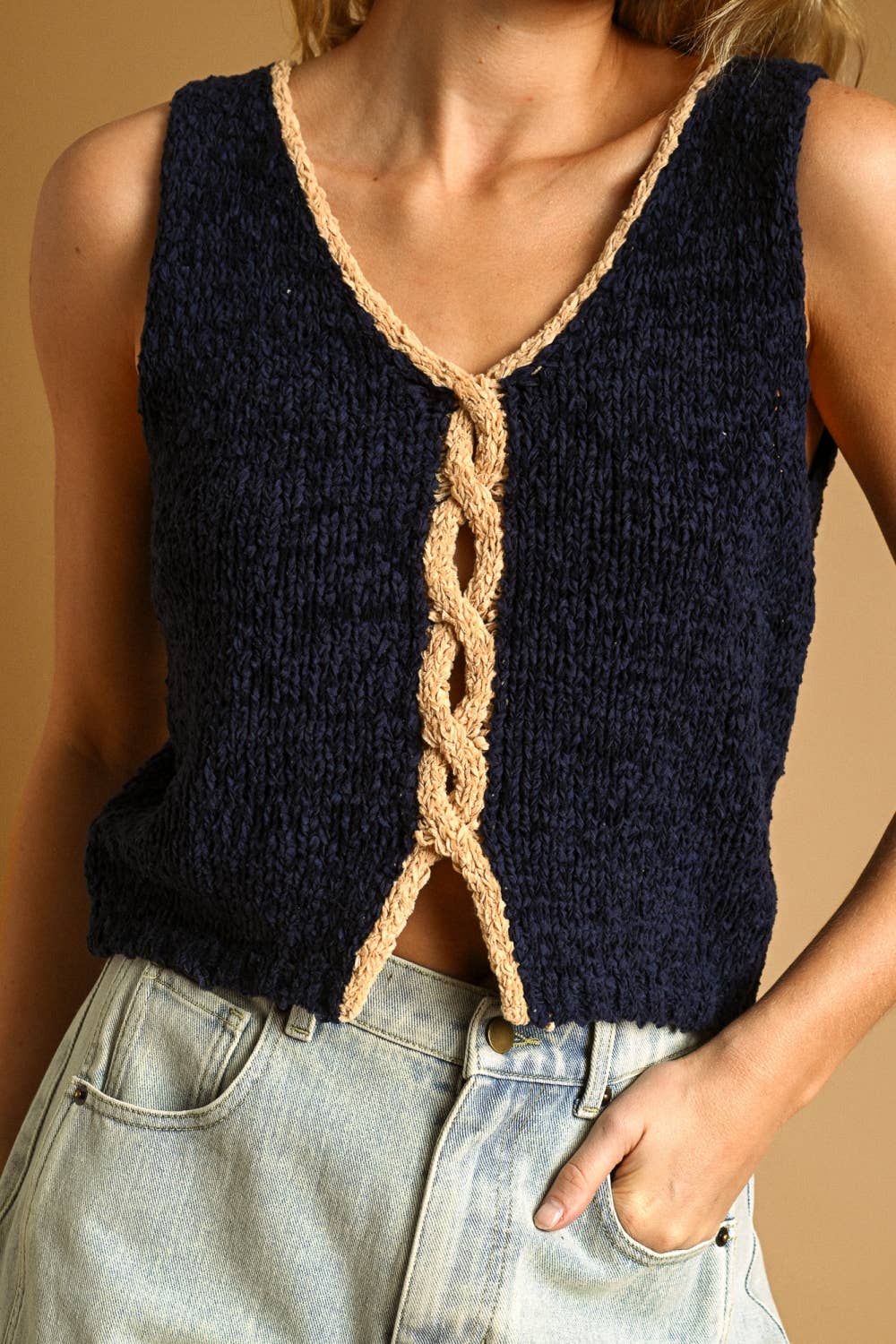 Reversable Twist Detail Knit Top