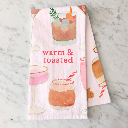 Holiday Cocktails Tea Towel | Holiday Drinks Dish Towel