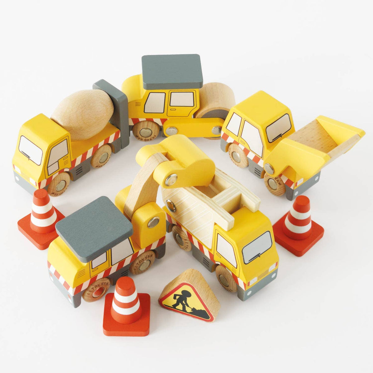 Wooden Construction Vehicles Play Set