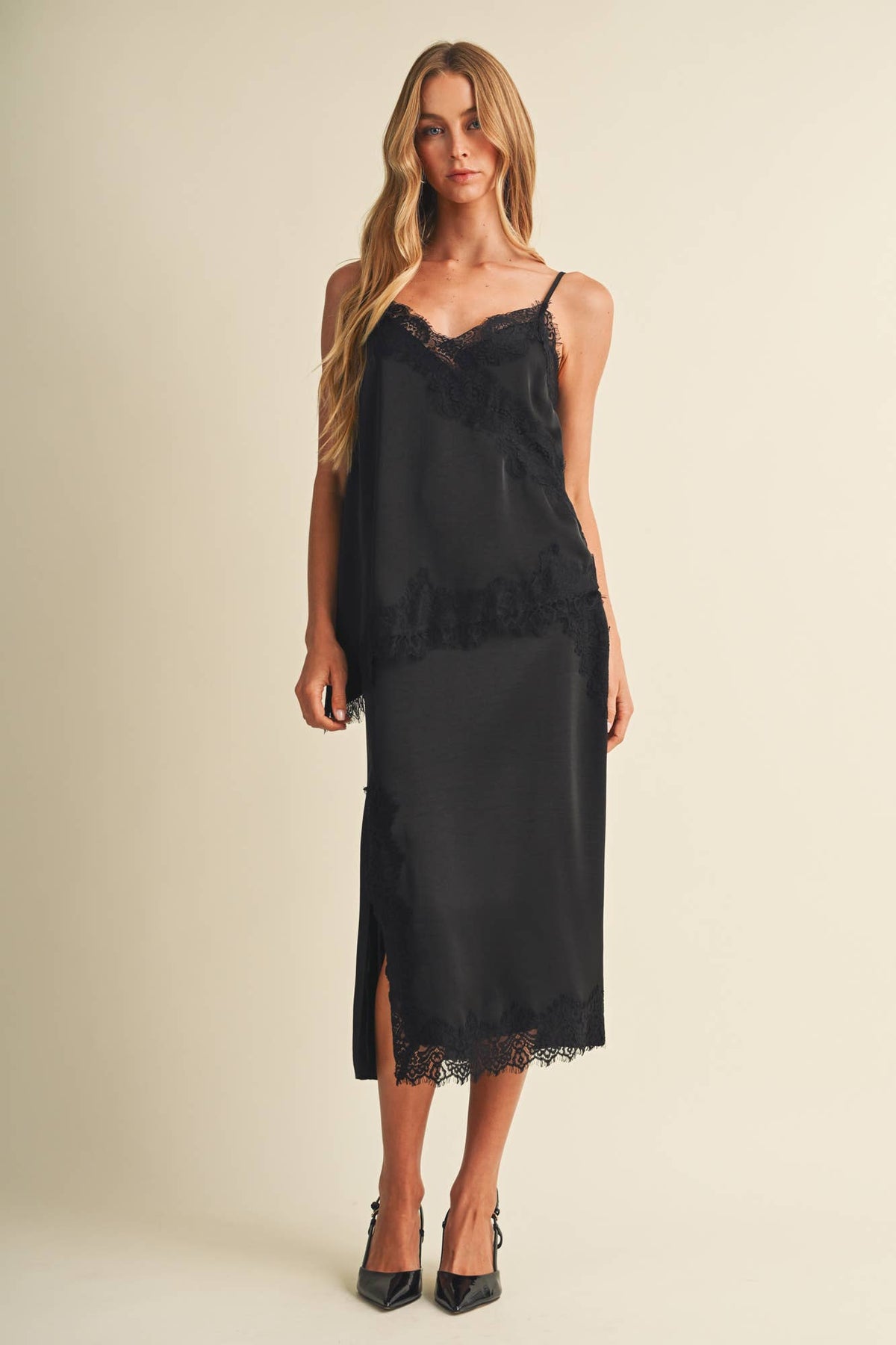 Lace Trim Satin Camisole