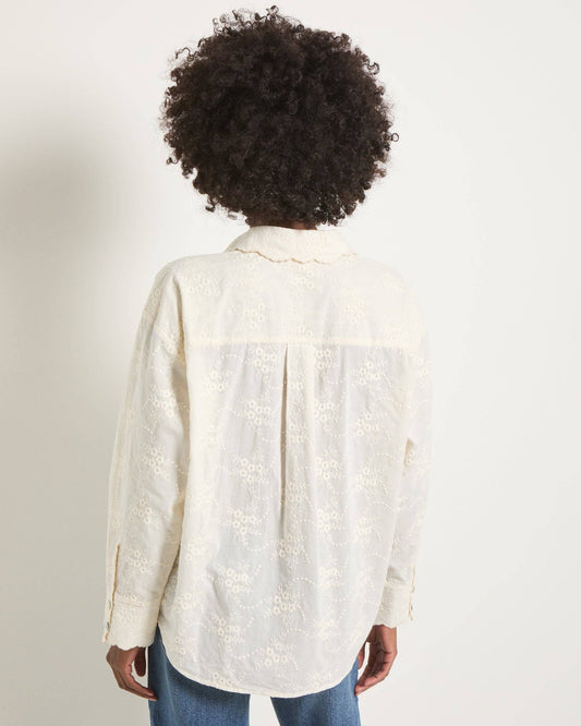 Eyelet Button-Up Shirt