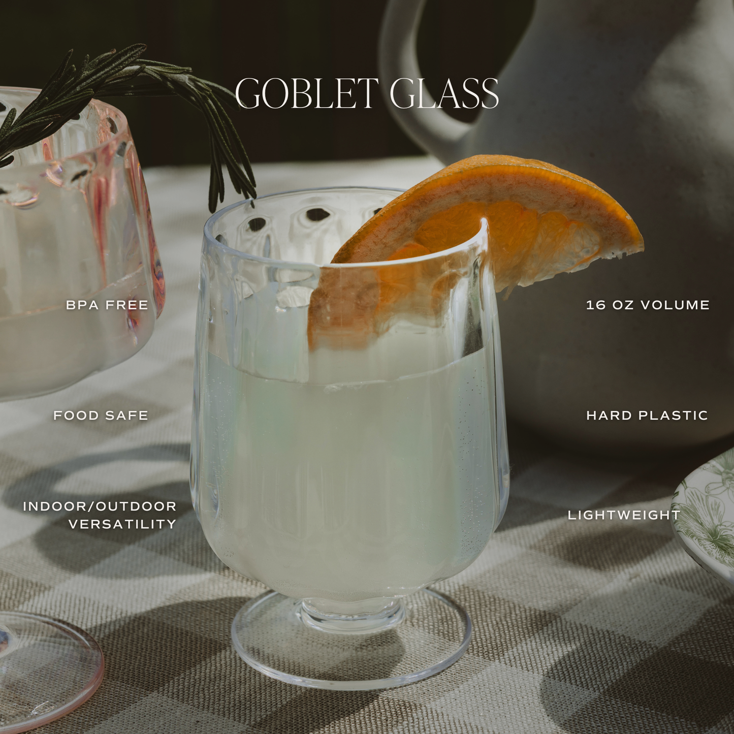 Outdoor Plastic Goblet Drinkware - Home Decor
