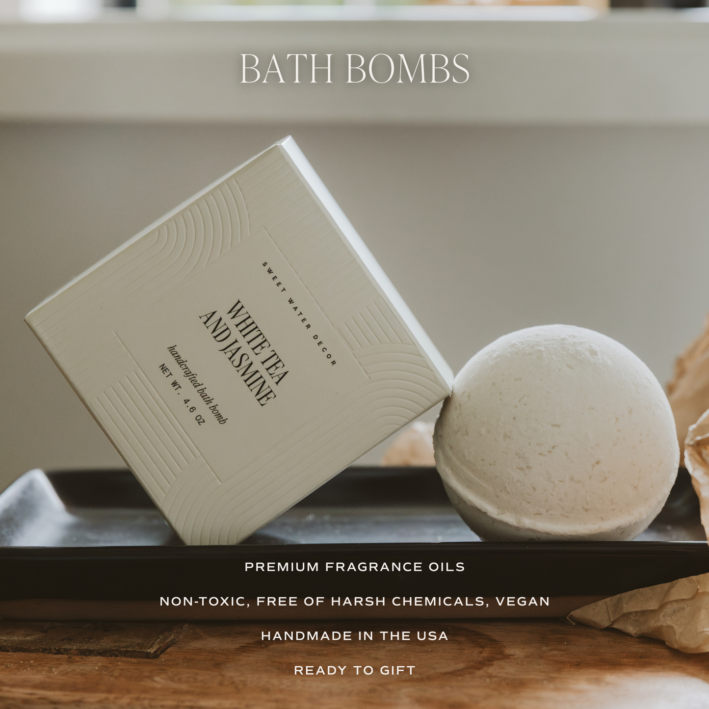 *NEW* White Tea and Jasmine 4.6 oz Bath Bomb